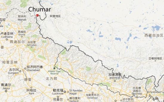 Vị trí Chumar - nơi xảy ra sự việc Quân đội Trung Quốc bắt 5 người chăn nuôi gia súc Ấn Độ